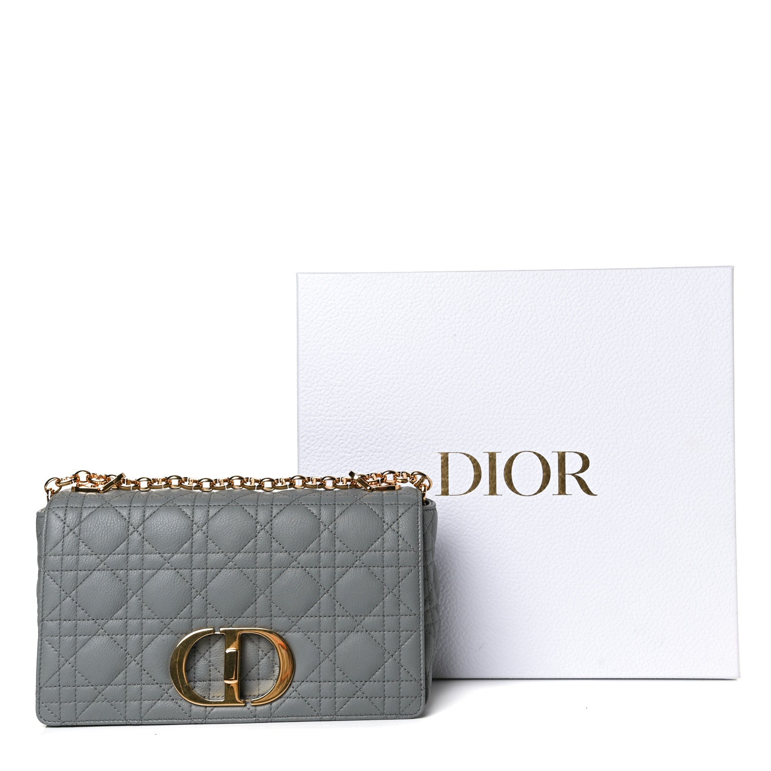 Christian Dior Lambskin Cannage Medium Caro Bag Grey 16 of 16