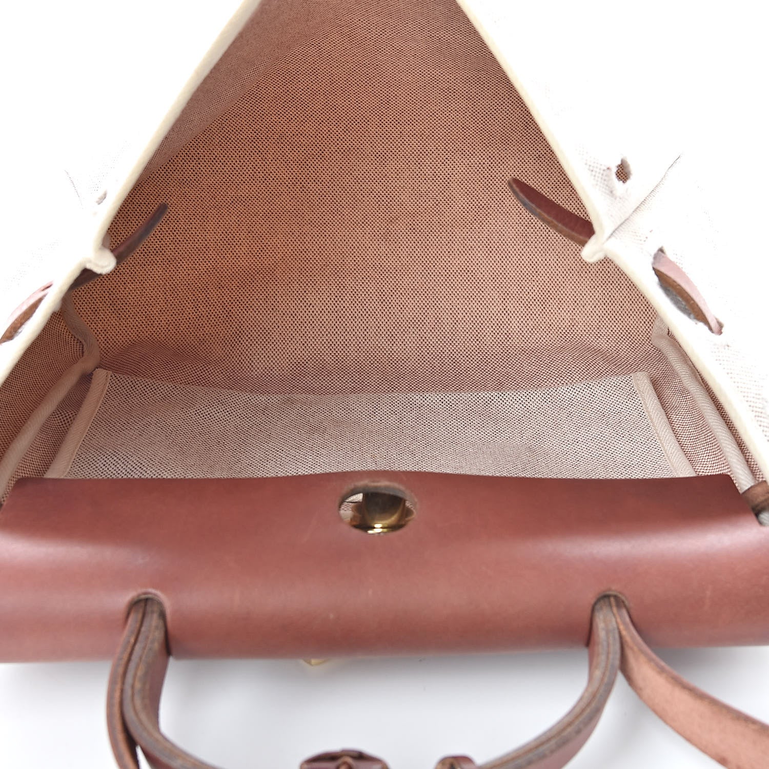 Hermes Toile Vache Calfskin Herbag 30 PM Natural 6 of 18
