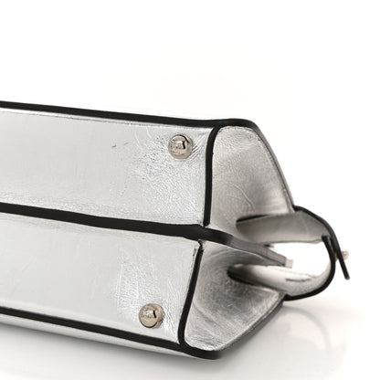Fendi Rock Millenium Laminata Small Peekaboo I SEE U Satchel Argento 10 of 11