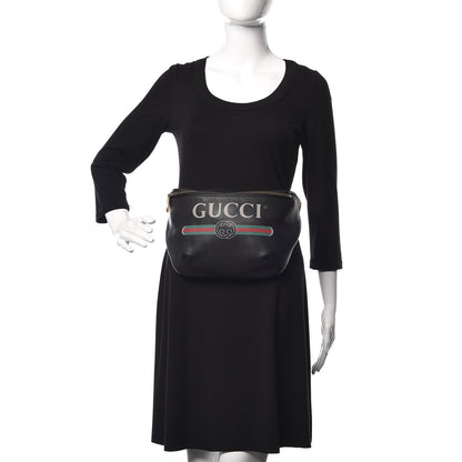 Gucci Grained Calfskin Logo Belt Bag Black 2 of 10