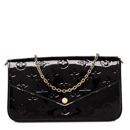 Louis Vuitton Vernis Pochette Felicie Chain Wallet Amarante 3 of 10