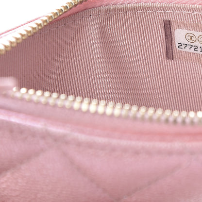 Chanel Iridescent Caviar Quilted Flap Zip Card Holder Pink 7 of 7