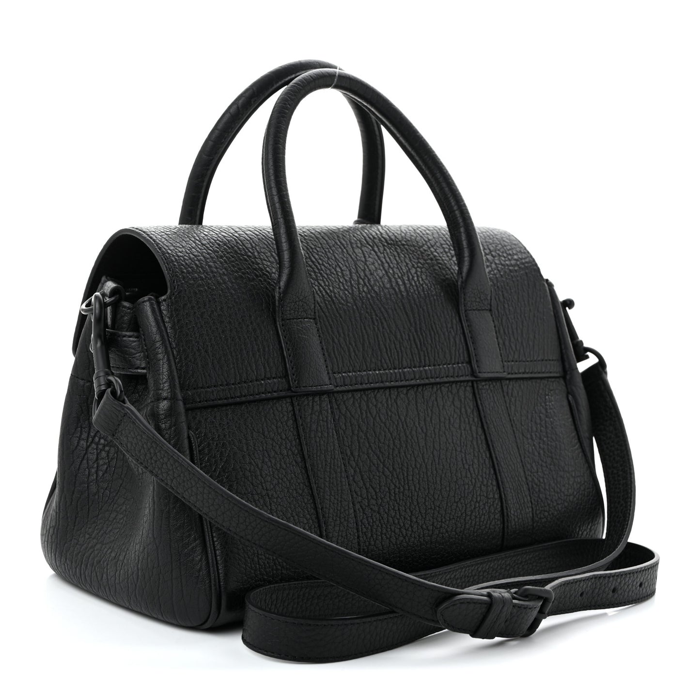 Natural Grain Small Bayswater Satchel Black