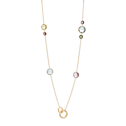 Marco Bicego 18K Yellow Gold Multi Gemstone Jaipur Long Station Link Necklace 1 of 6