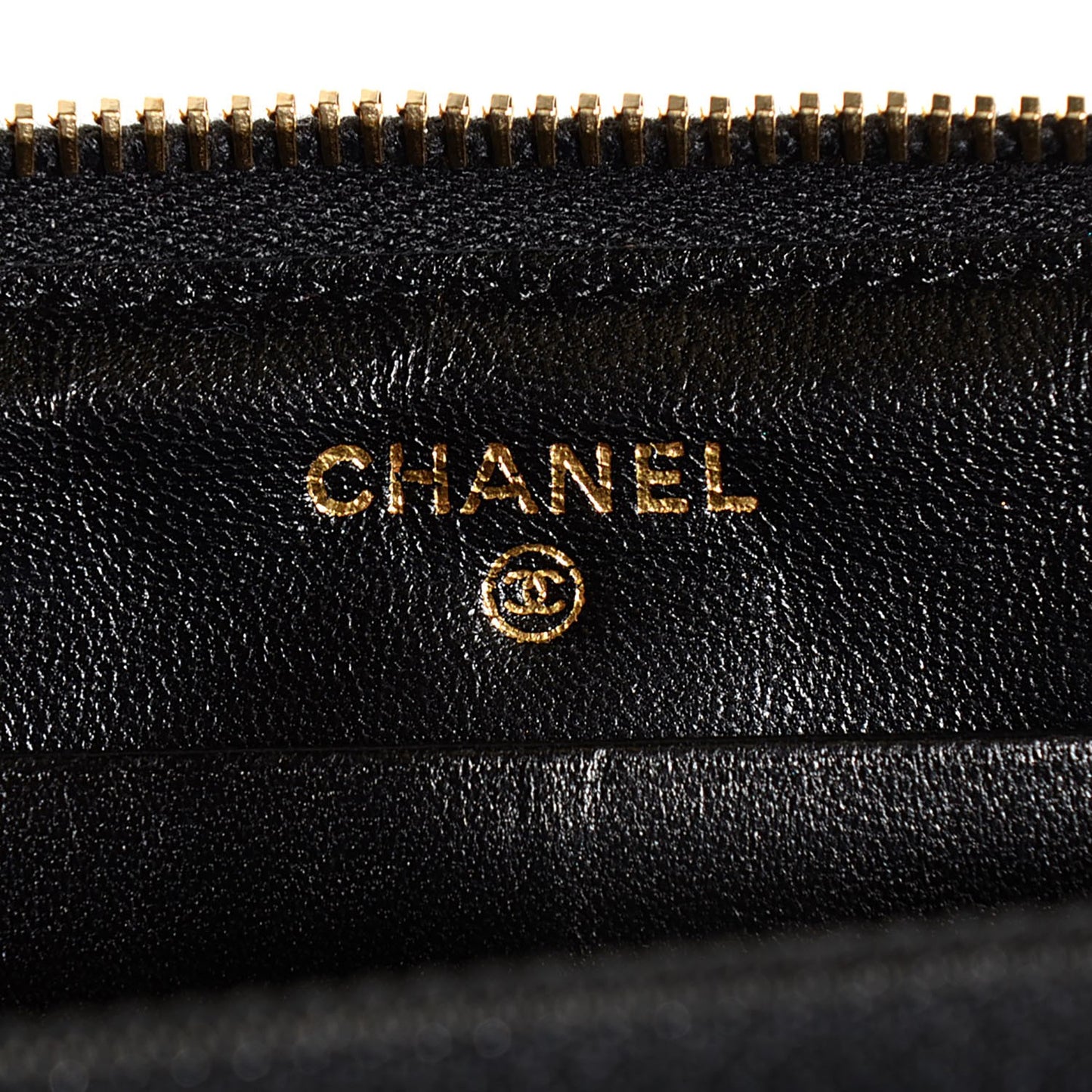 Glazed Calfskin Quilted Reissue Zip Around Wallet Black