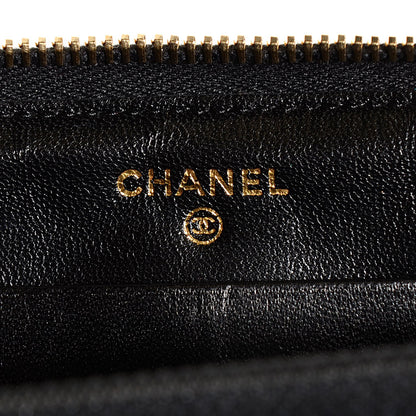 Chanel Glazed Calfskin Quilted Reissue Zip Around Wallet Black 6 of 8