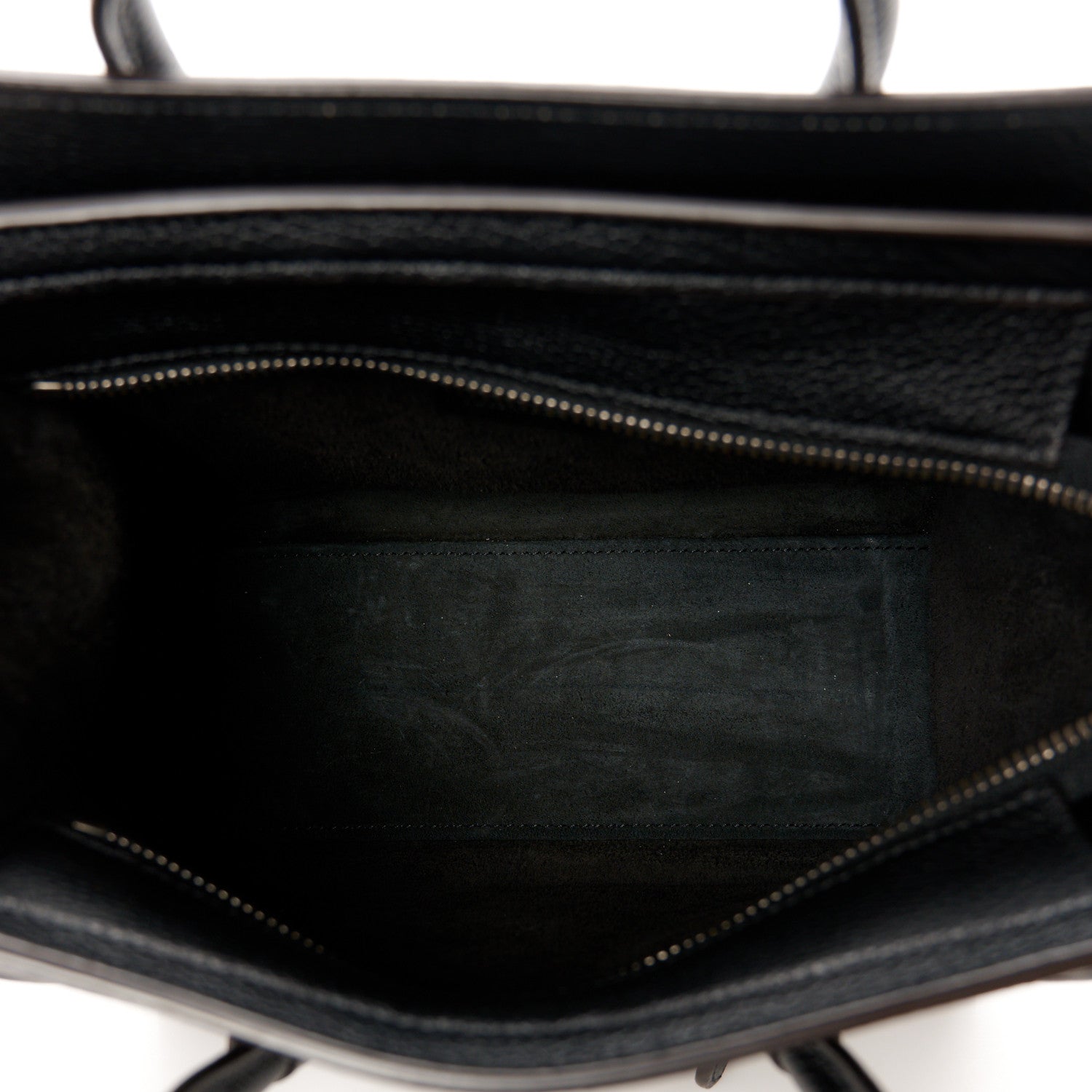 Celine Drummed Calfskin Nano Luggage Black 5 of 10