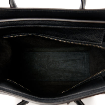 Celine Drummed Calfskin Nano Luggage Black 5 of 10