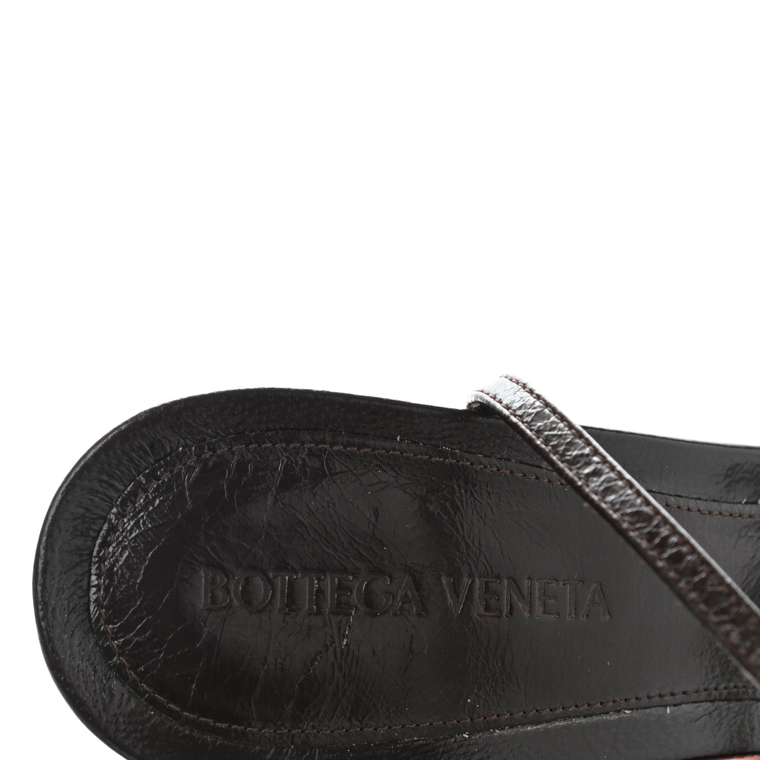 Bottega Veneta Shiny Light Lambskin The Line 90mm Sandals 41 Chocolate Spread 7 of 10