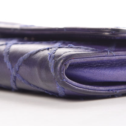 Chanel Calfskin Diamond Stitched Card Holder Wallet Purple 10 of 15
