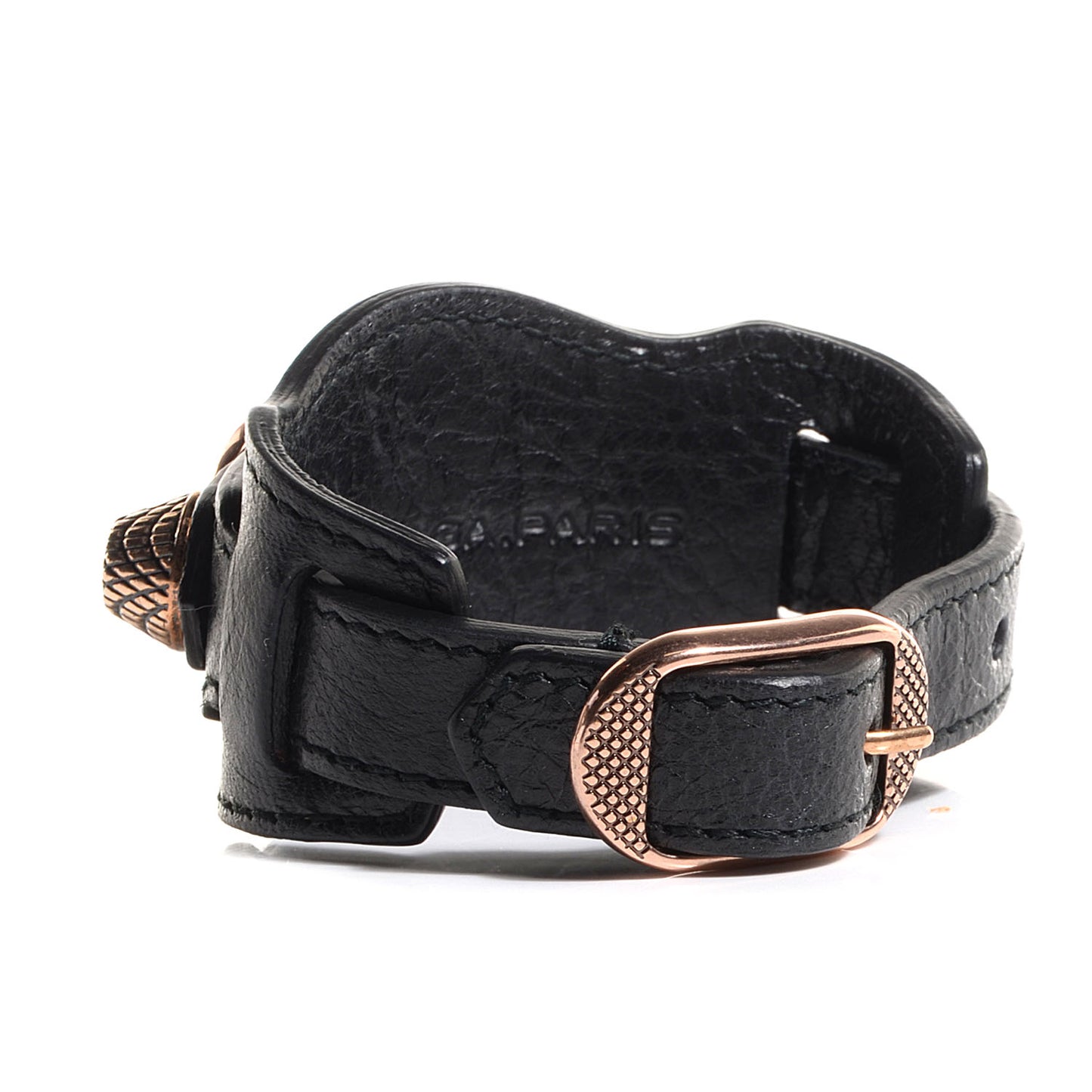 Agneau Arena Giant Rose Gold Hardware M Braceletedium Black