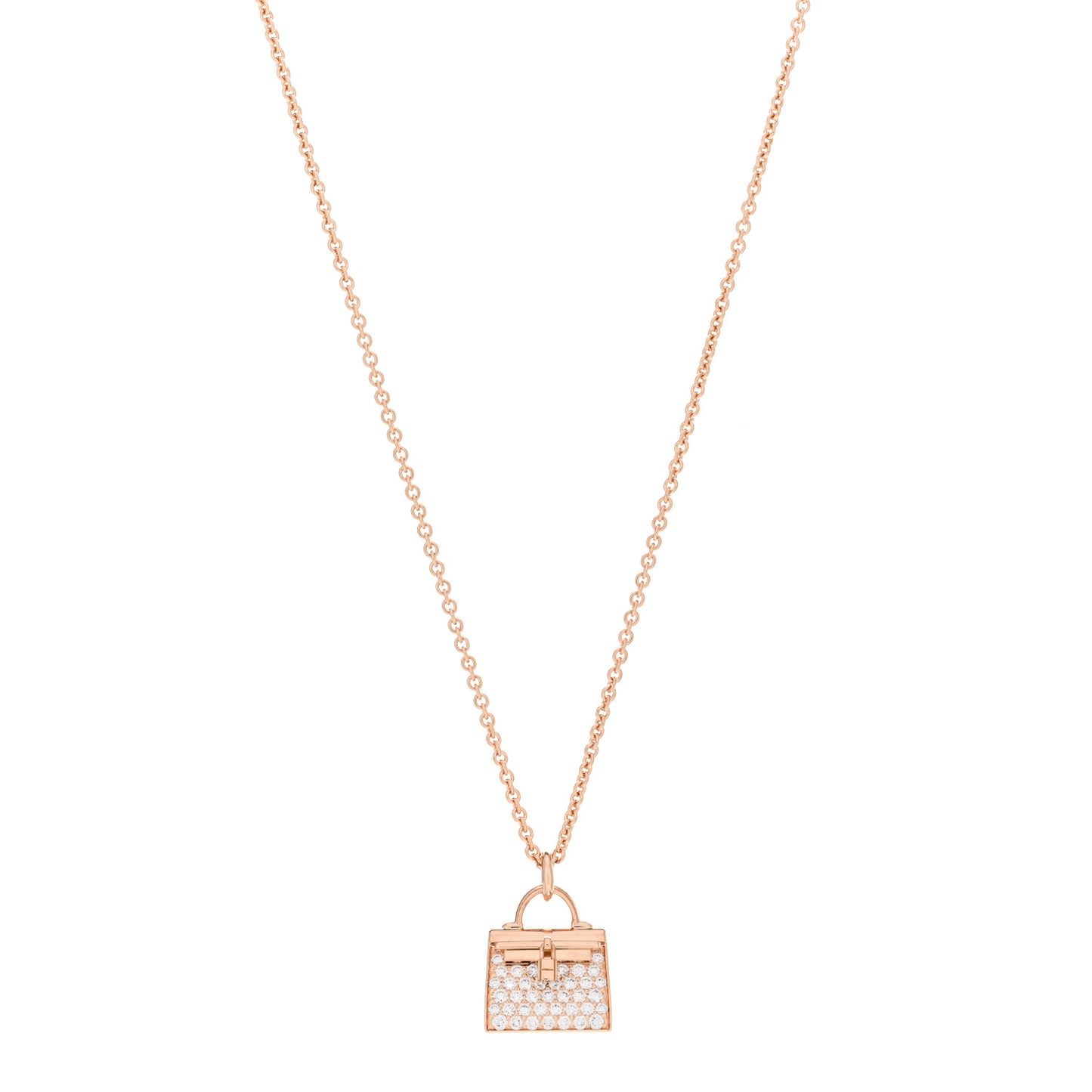 18K Rose Gold Diamond Kelly Amulettes Pendant Necklace
