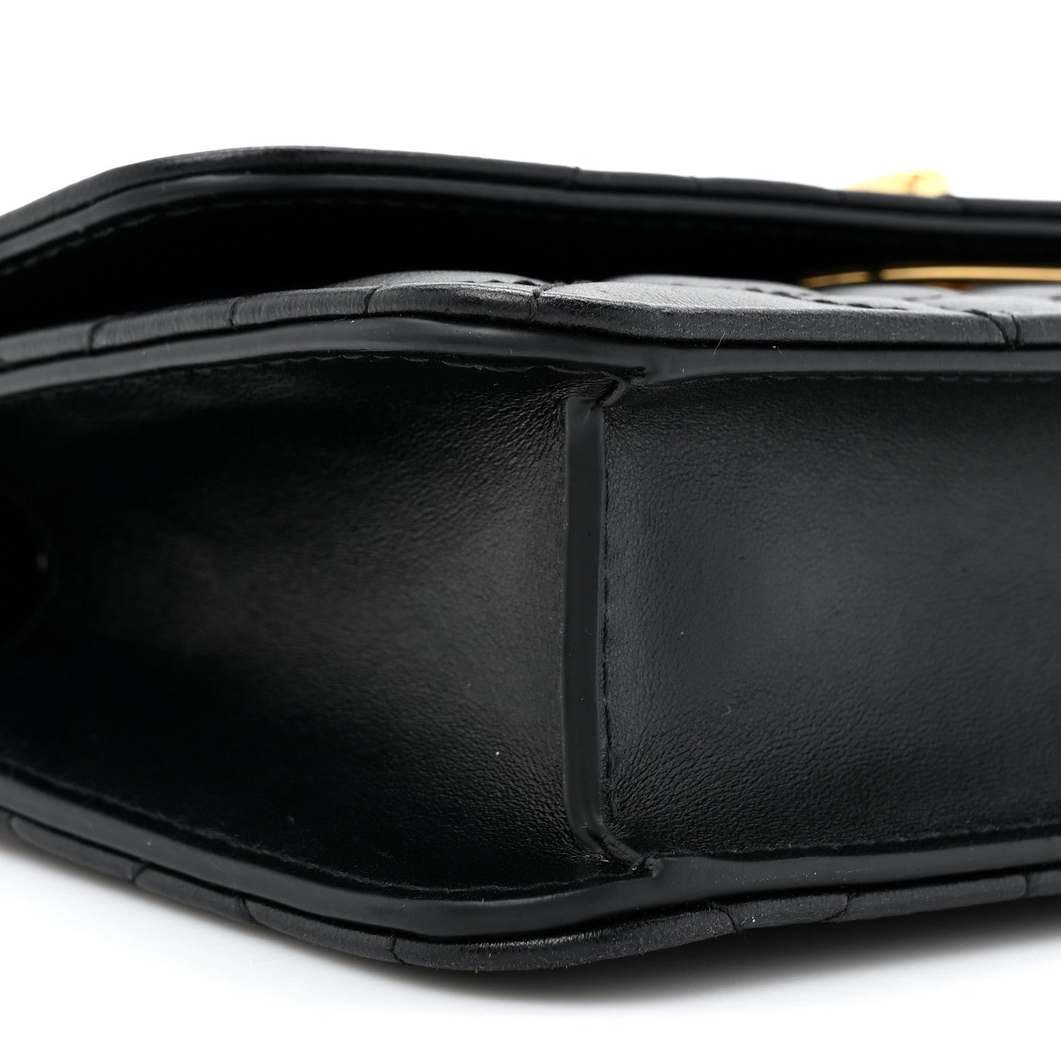 Christian Dior Lambskin Macrocannage Miss Caro Pouch With Chain Black 9 of 12