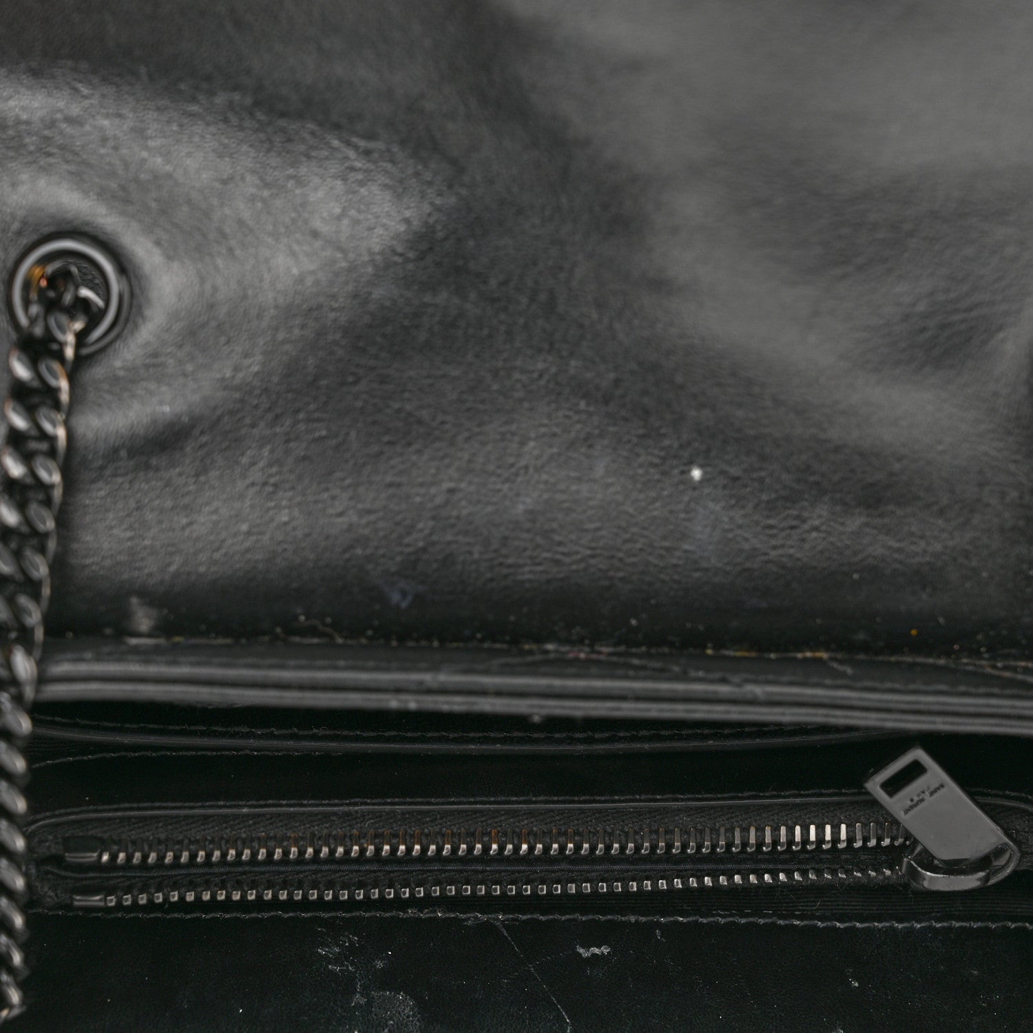 Saint Laurent Calfskin Y Quilted Monogram Monochrome Small Loulou Chain Satchel Black 11 of 12
