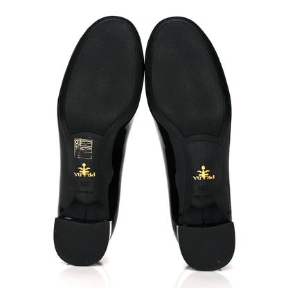 Prada Spazzolato Bow Pumps 38.5 Black 5 of 9