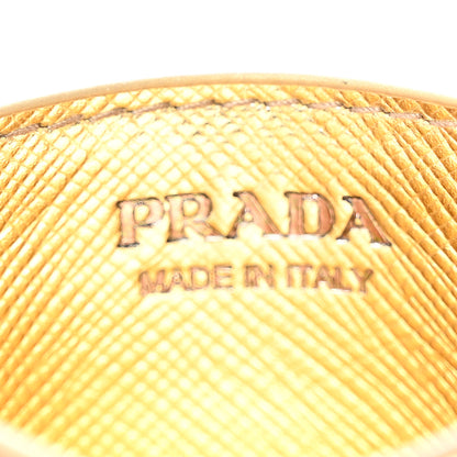 Prada Metallic Saffiano Triangle Card Holder Platino 6 of 9