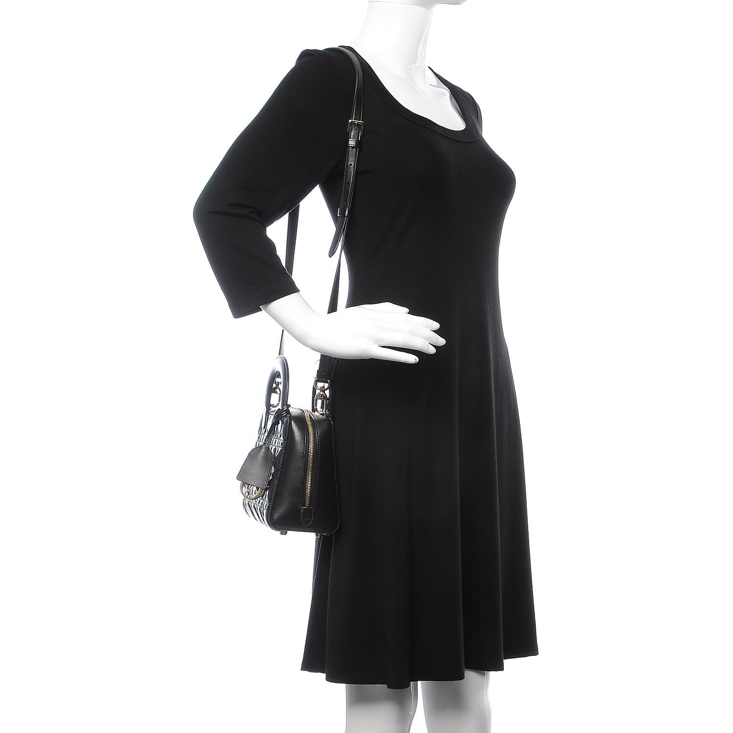 Christian Dior Lambskin Cannage Lily Tote Black 2 of 7