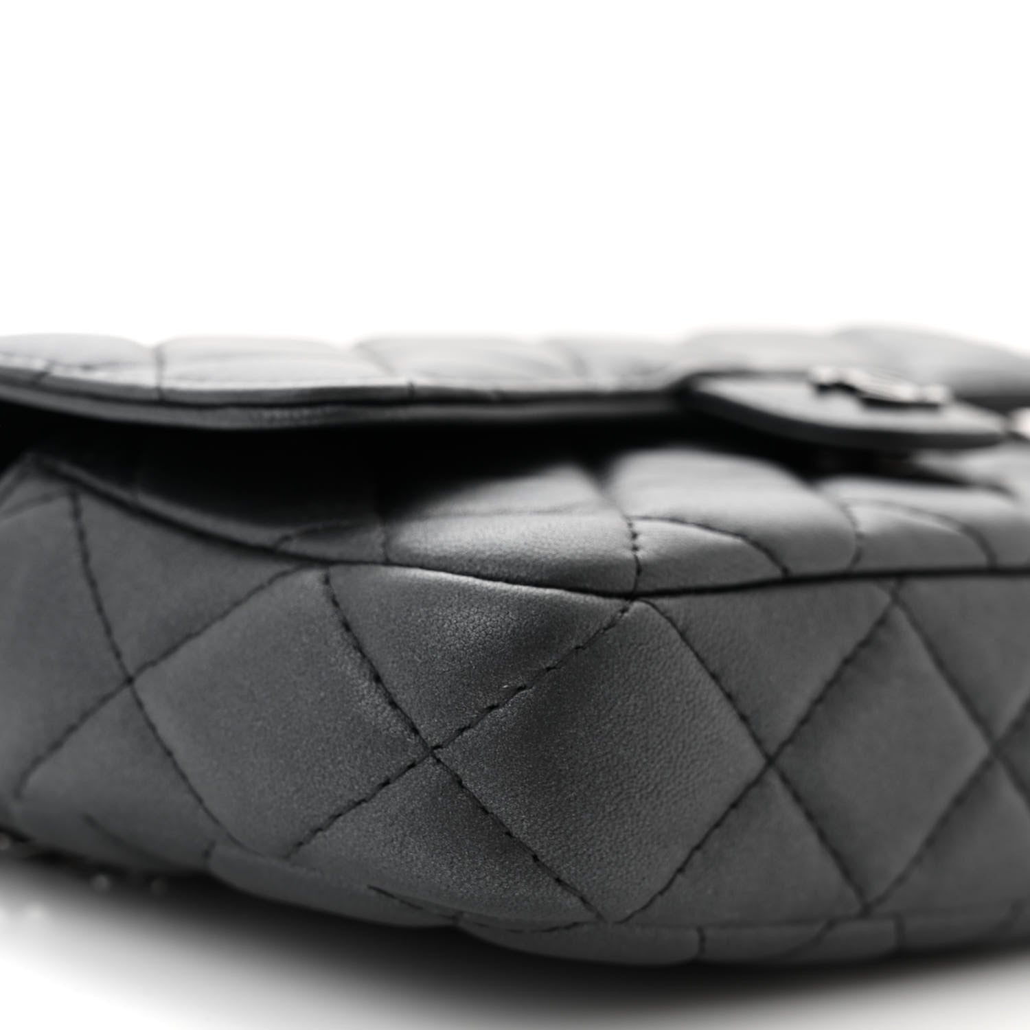 Chanel Lambskin Quilted Flap Phone Holder With Chain So Black 11 of 12