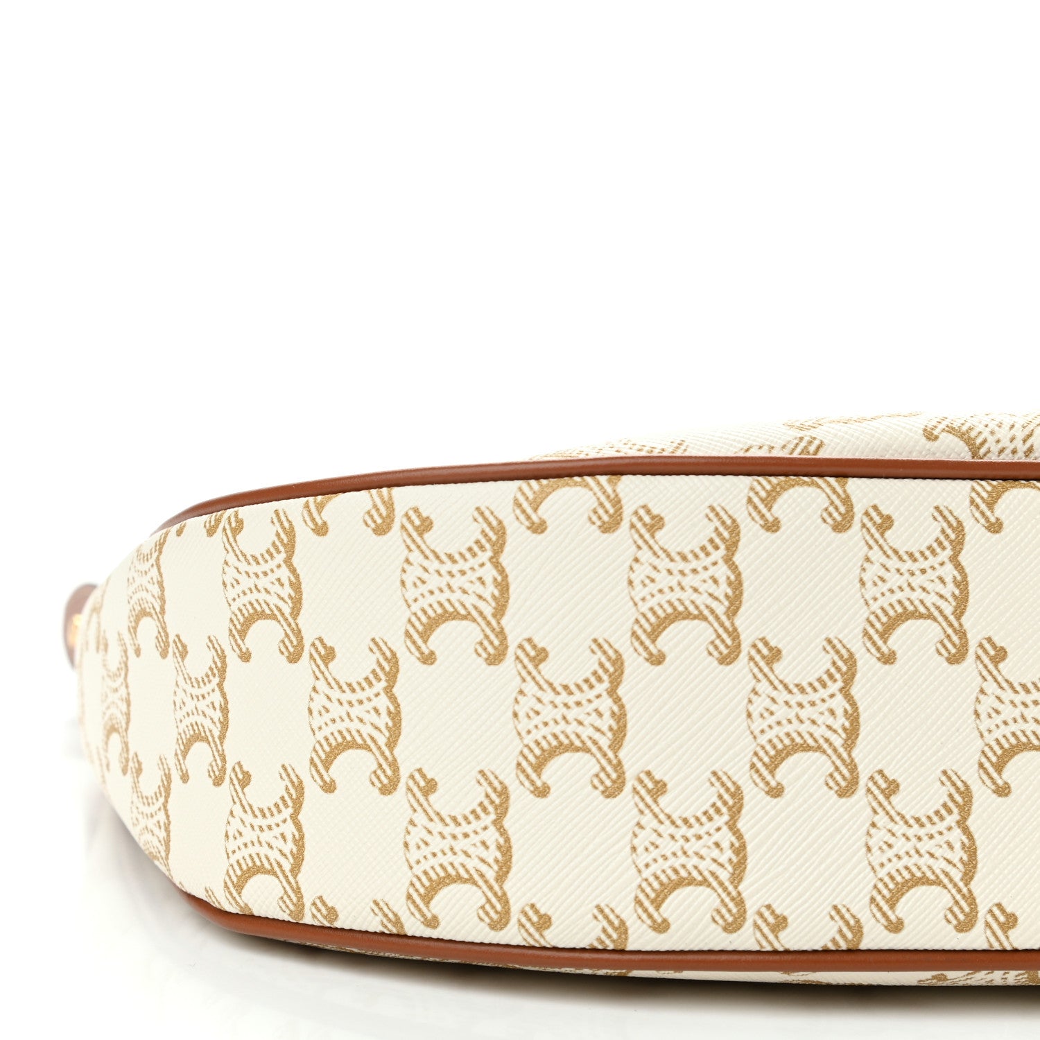 Celine Canvas Calfskin Ava Triomphe Shoulder Bag White 10 of 11