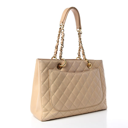 Chanel Caviar Quilted Grand Shopping Tote GST Beige Clair 3 of 27