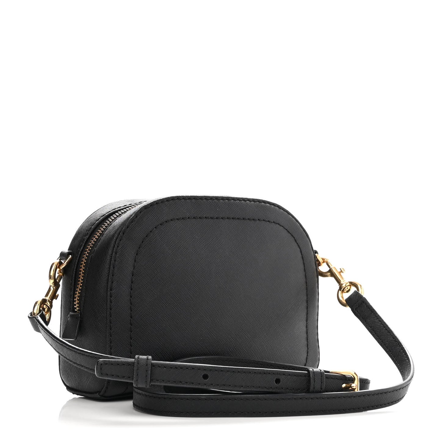 Saffiano Playback Boxed Dome Crossbody Black