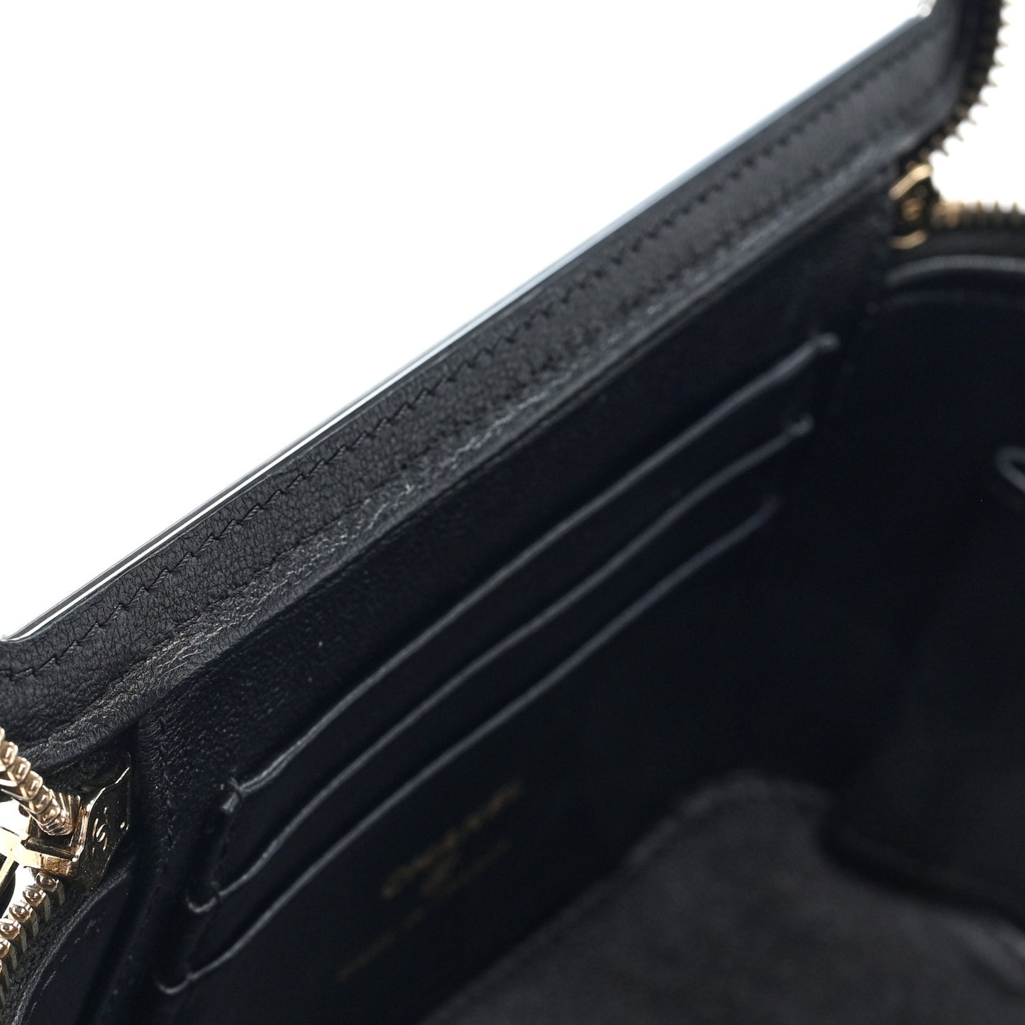 Lambskin Quilted Enamel Coco Casino Small Vanity Case With Chain Black
