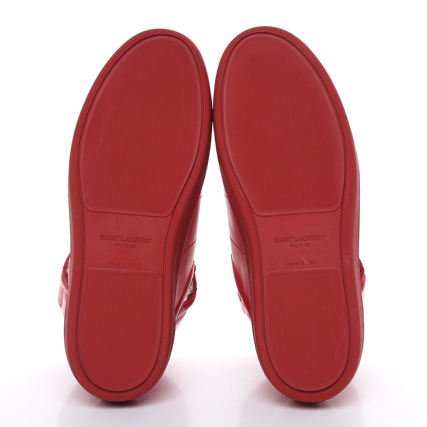 Saint Laurent Calfskin Mens Court Classic SL/01H High Top Sneakers 41 New Red 5 of 8