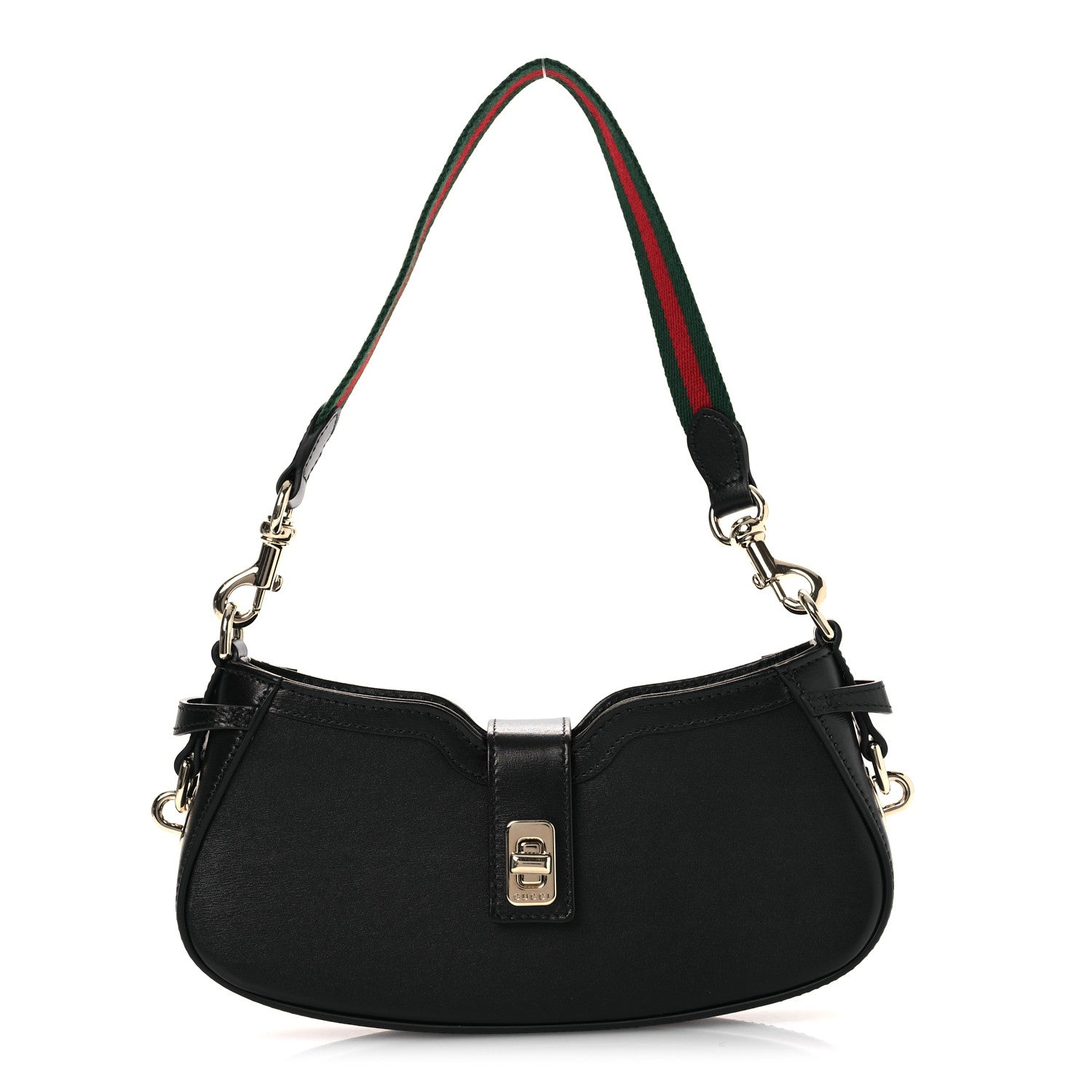 Gucci Calfskin Mini Moon Side Shoulder Bag Black 1 of 13