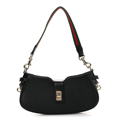 Gucci Calfskin Mini Moon Side Shoulder Bag Black 1 of 13