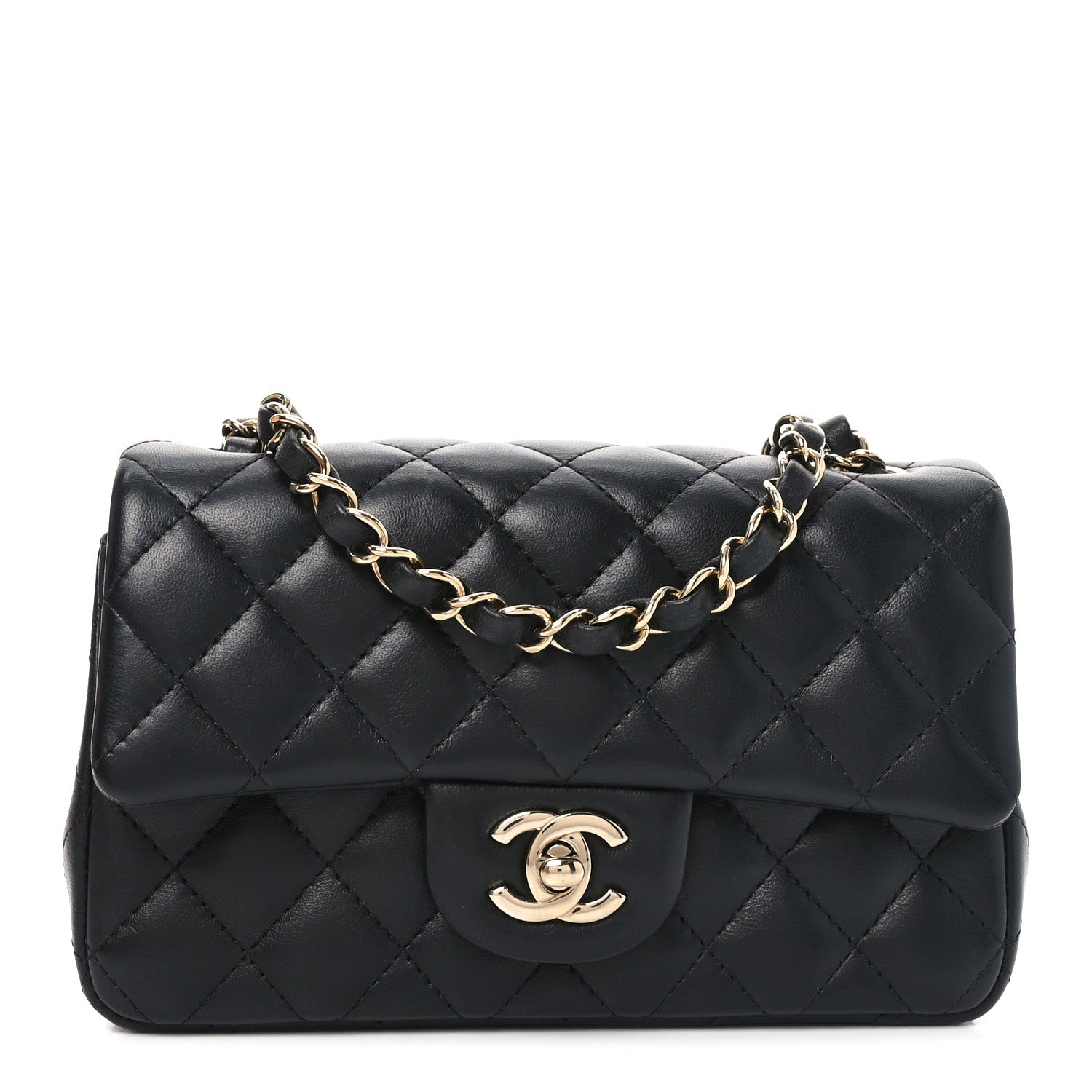 Chanel Lambskin Quilted Mini Rectangular Flap Black 1 of 11