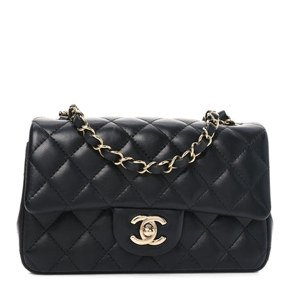 Chanel Lambskin Quilted Mini Rectangular Flap Black 1 of 11