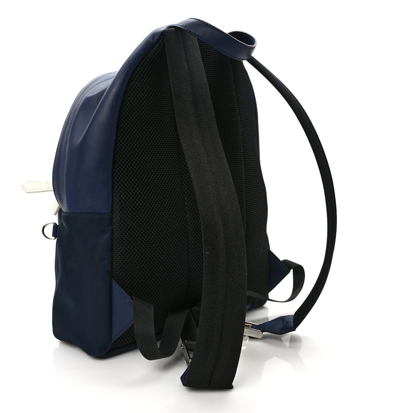 Nylon Vitello Liberty Crocodile Embossed Monster Eyes Pouch Pocket Backpack Navy
