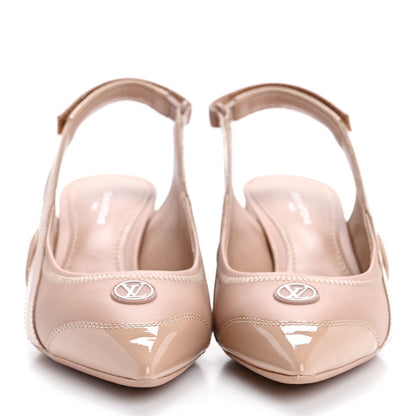 Louis Vuitton Lambskin Patent Archlight Slingback Pumps 36 Nude 3 of 9