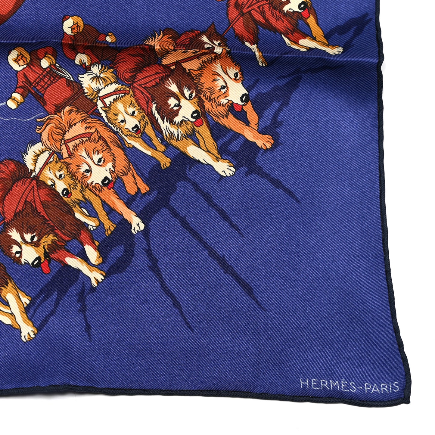 Silk Expeditions Polaire Francaise Scarf 70 Bleu Nuit Caban Cognac