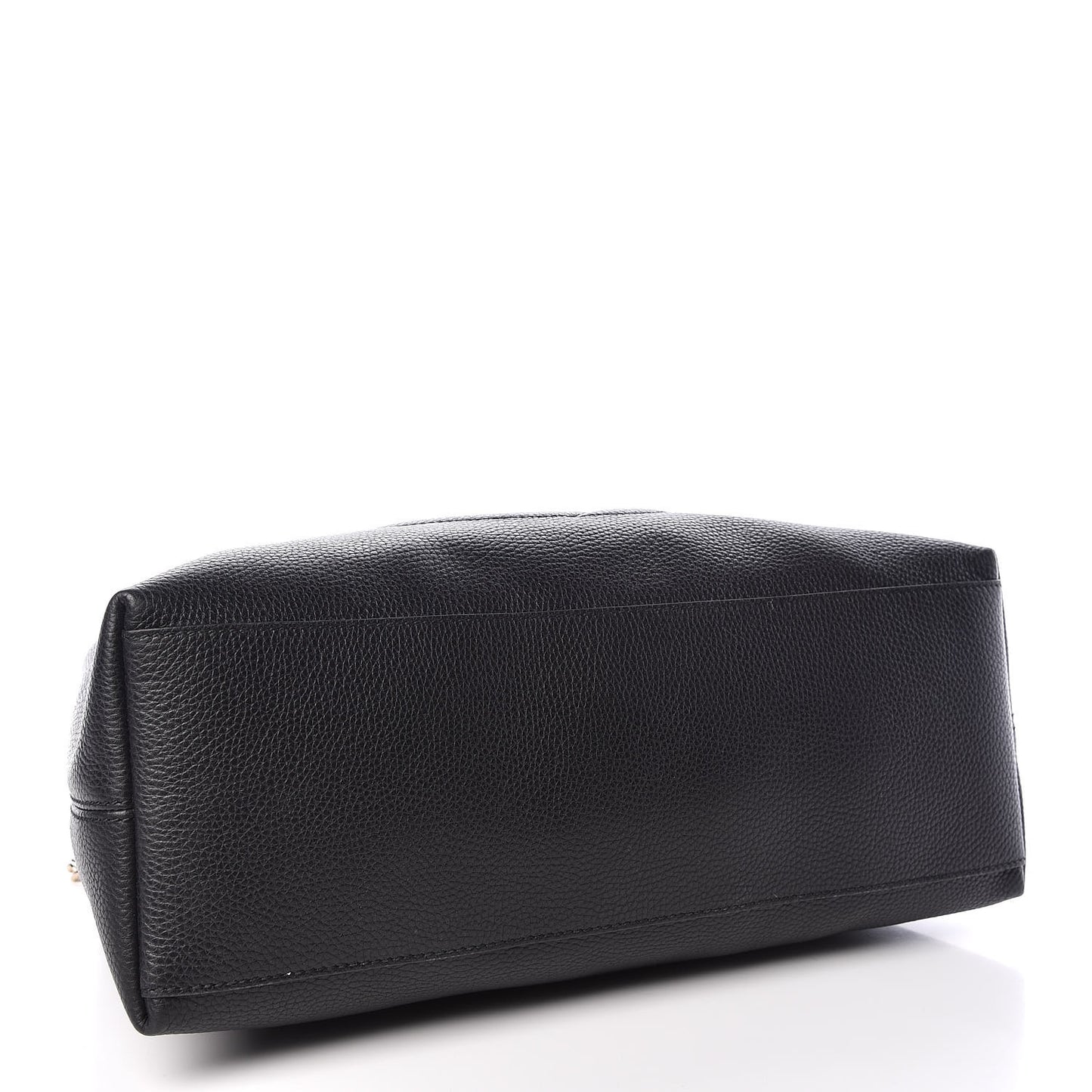 Pebbled Calfskin Medium Soho Chain Shoulder Bag Black
