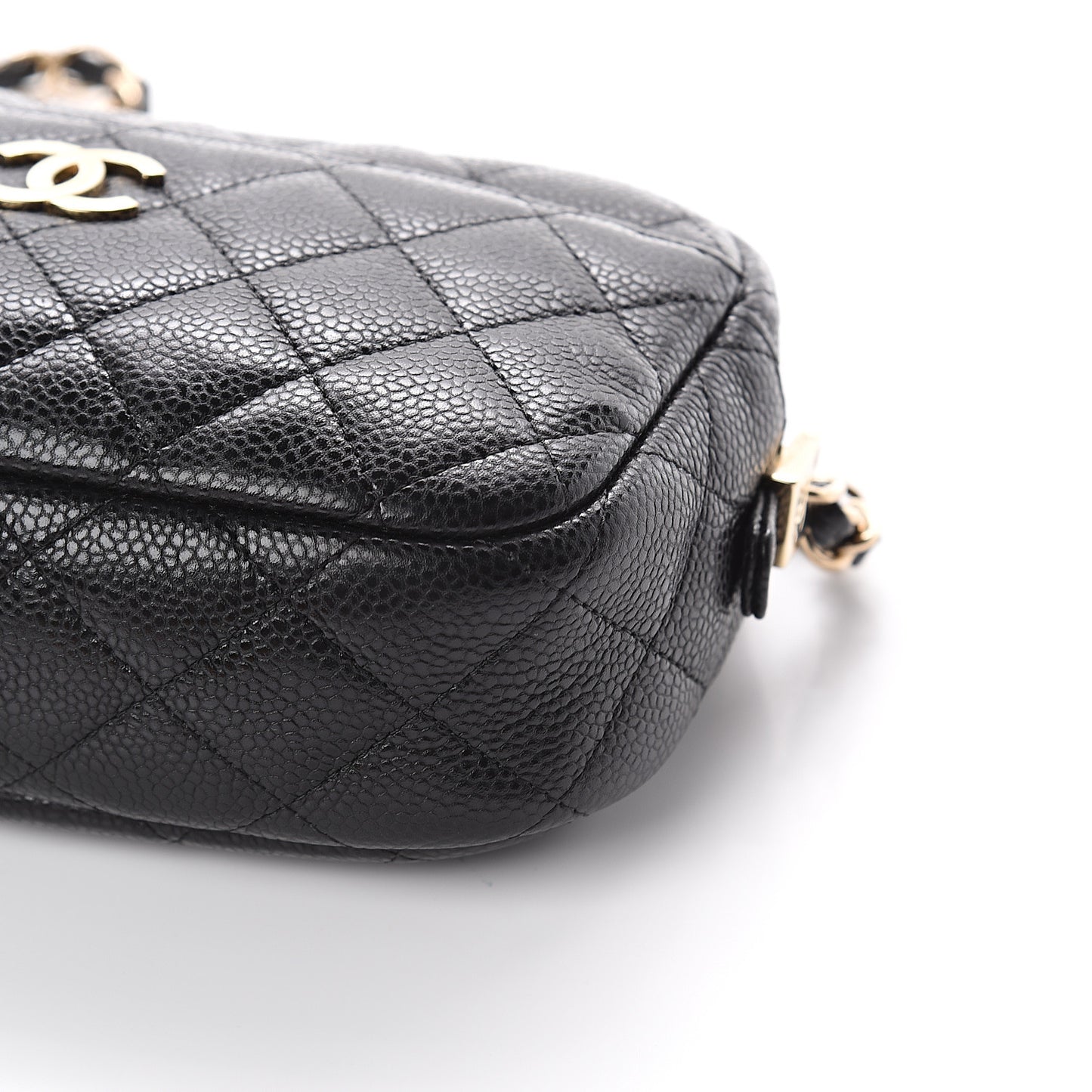 Caviar Quilted Camera Case Black