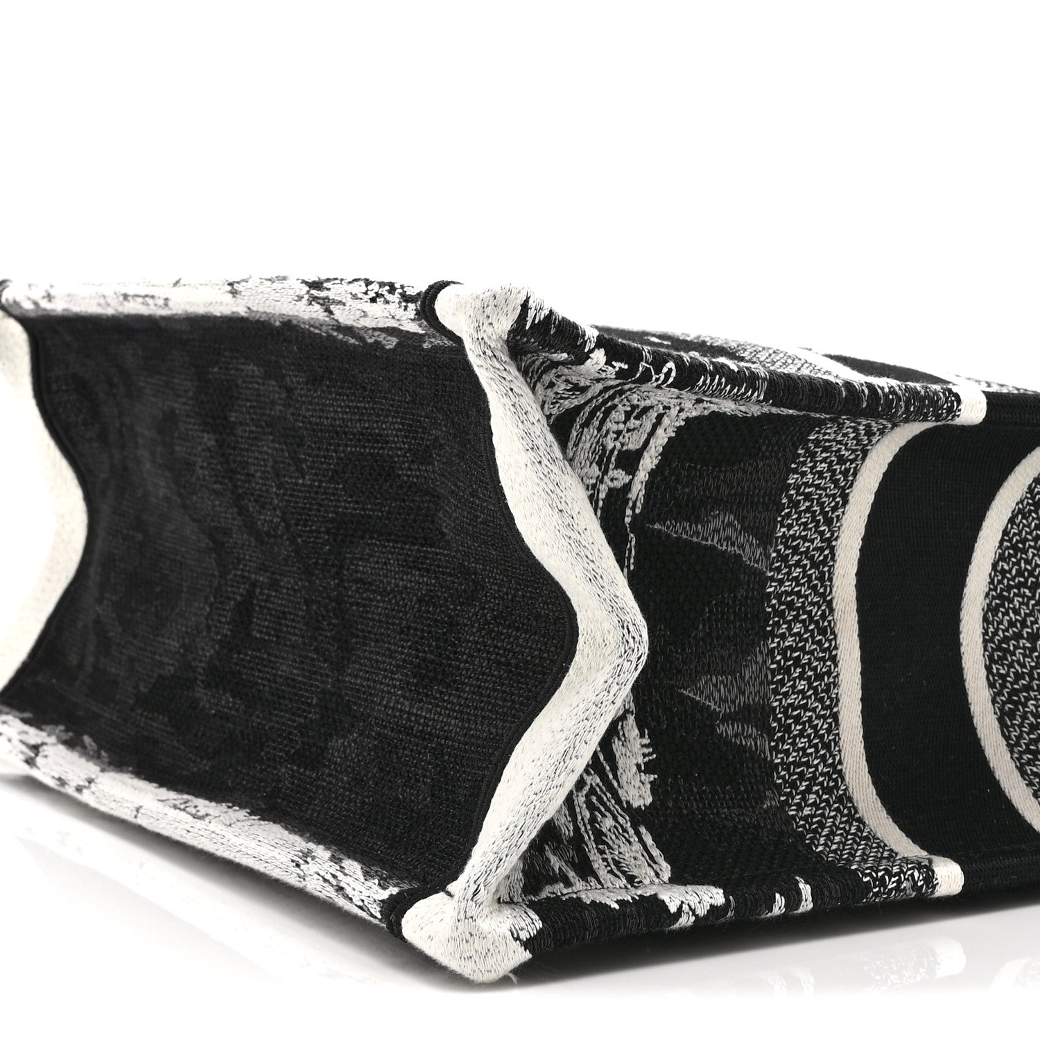 Christian Dior Canvas Embroidered Medium Paris Book Tote Black