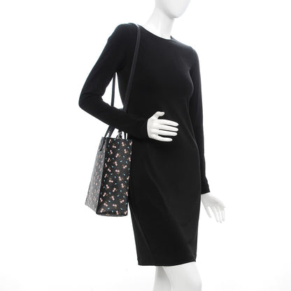 Givenchy Coated Canvas Hibiscus Print Small Stargate Shopper Tote Black Multicolor 2 of 9