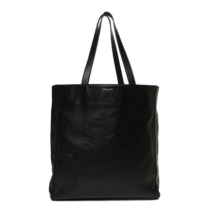 Saint Laurent Calfskin Canvas North South Reversible Shopping Tote Black 2 of 15