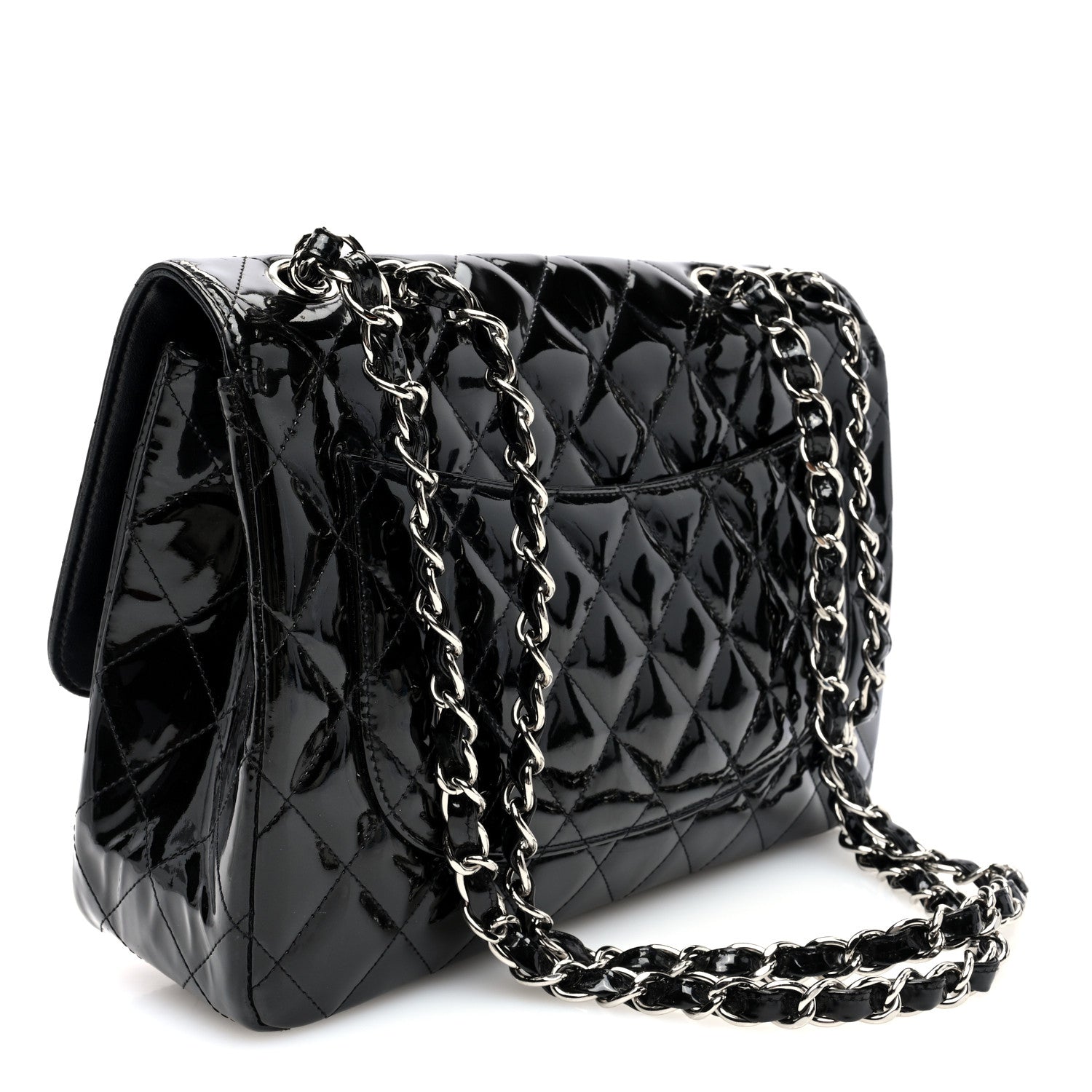 Chanel Patent Quilted Jumbo Double Flap Black 3 of 10