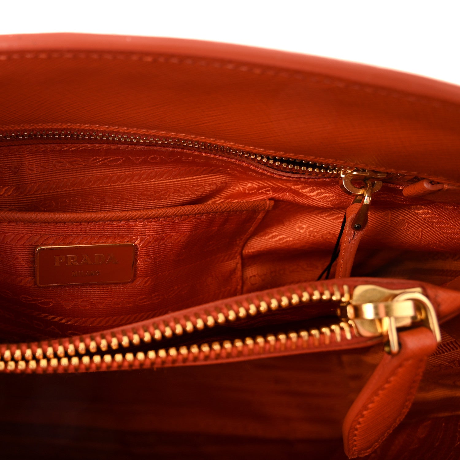 Prada Saffiano Lux Parabole Tote Papaya 6 of 9