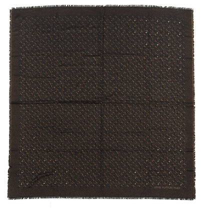 Louis Vuitton Silk Lurex Wool Shiny Monogram Shawl Black 1 of 3