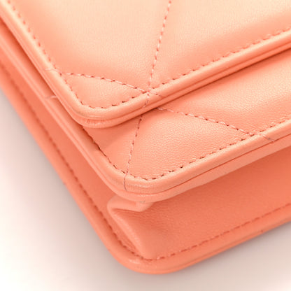 Chanel Lambskin Quilted Chanel 19 Wallet On Chain WOC Light Orange 8 of 10