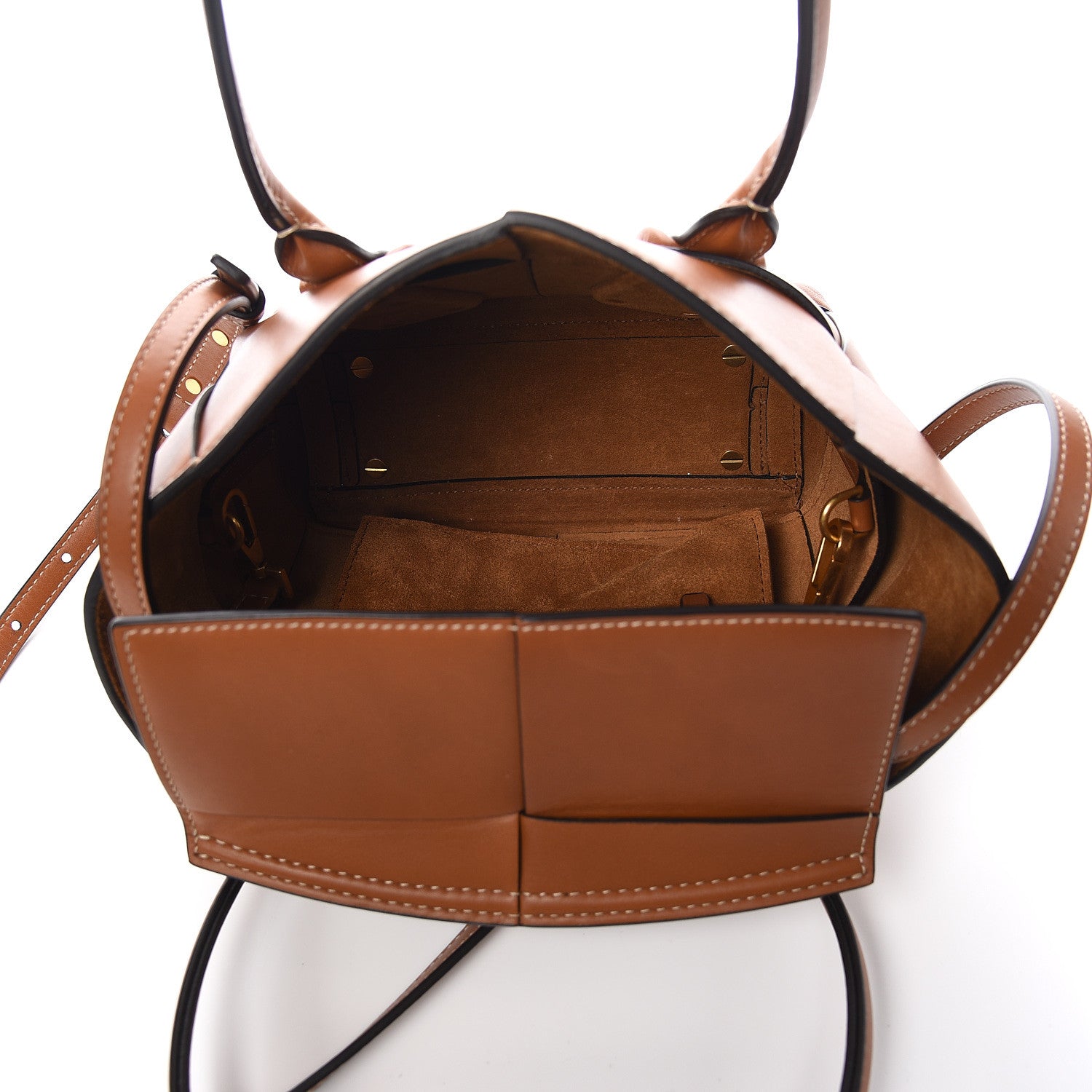 Bottega Veneta French Calfskin Maxi Intrecciato Mini Arco Wood 5 of 9