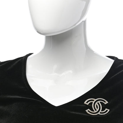 Chanel Crystal CC Brooch Light Gold 2 of 5