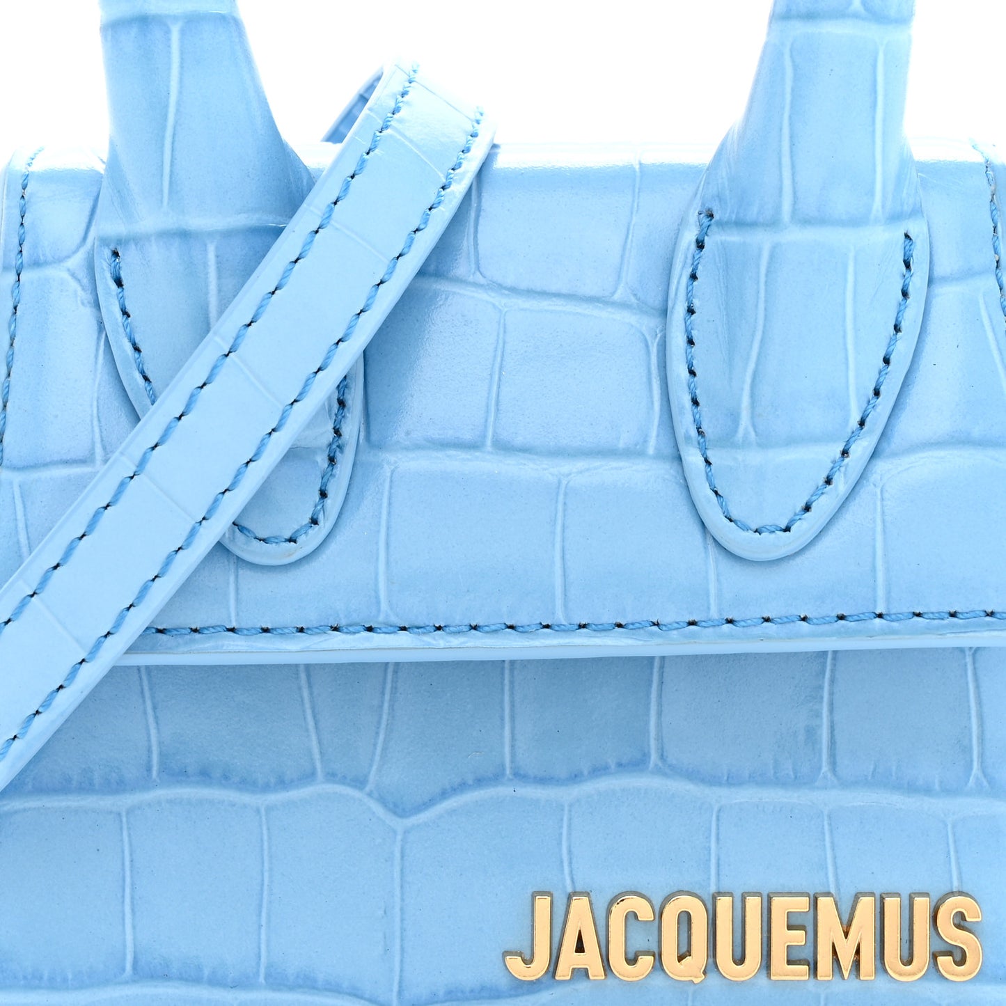 Calfskin Crocodile Embossed Le Chiquito Blue