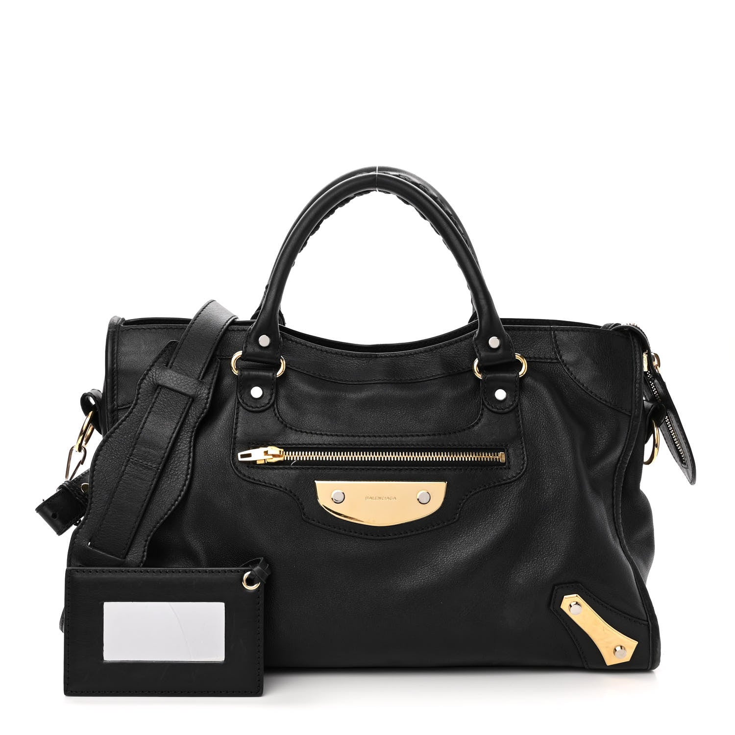 Balenciaga Veau Amp Plate Gold Hardware City Black 1 of 12