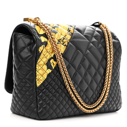Versace Nappa Quilted Barocco Print Icon Shoulder Bag Black 3 of 11