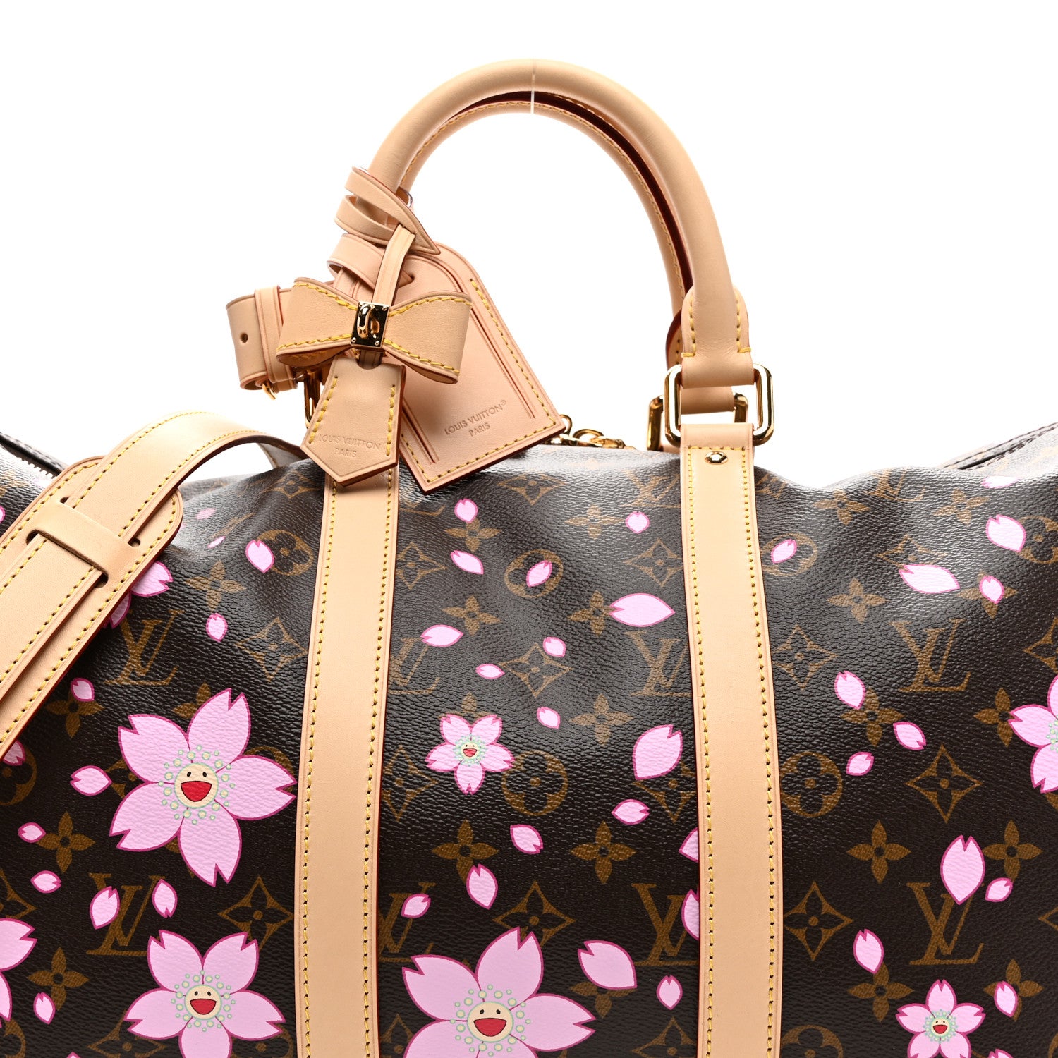 Louis Vuitton LV X TM Monogram Cherry Blossom Keepall Bandouliere 45 Sakura Brown 7 of 10