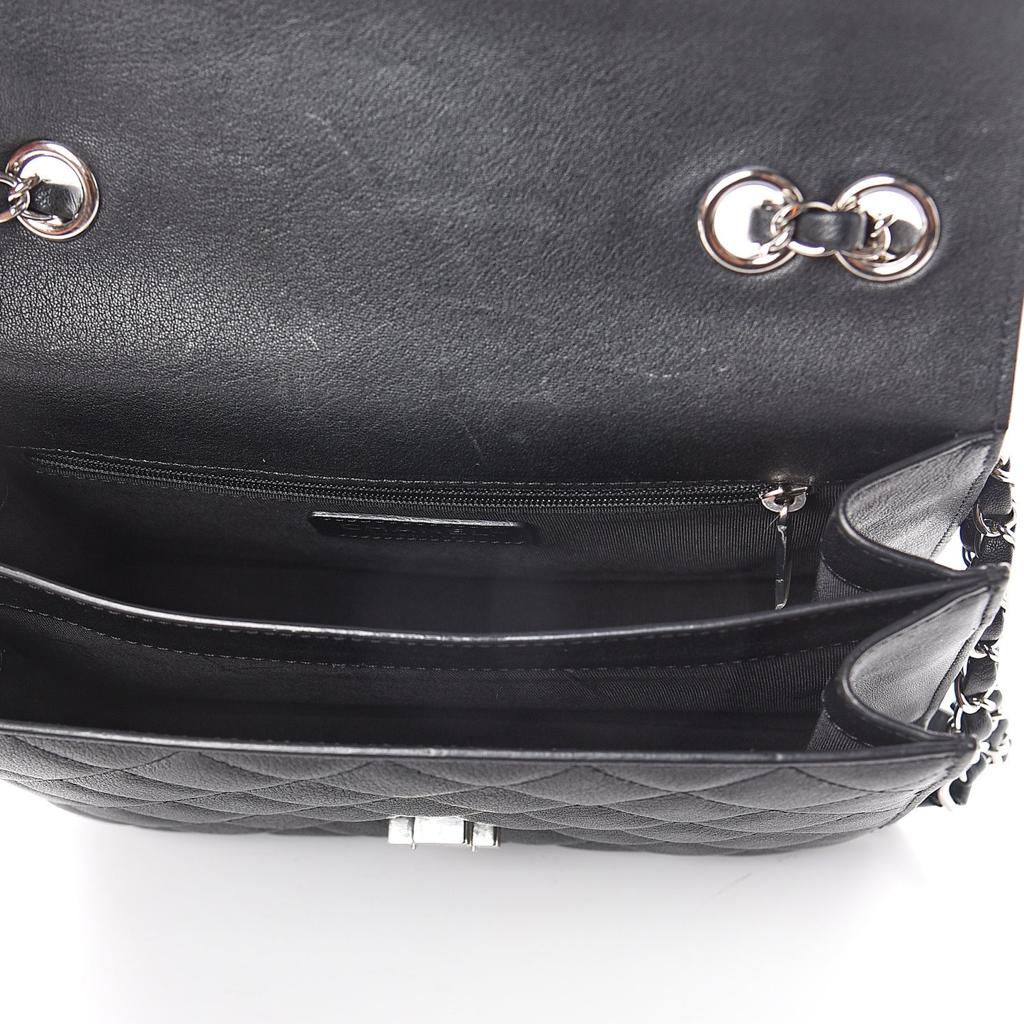 Calfskin Quilted CC Box Flap Black